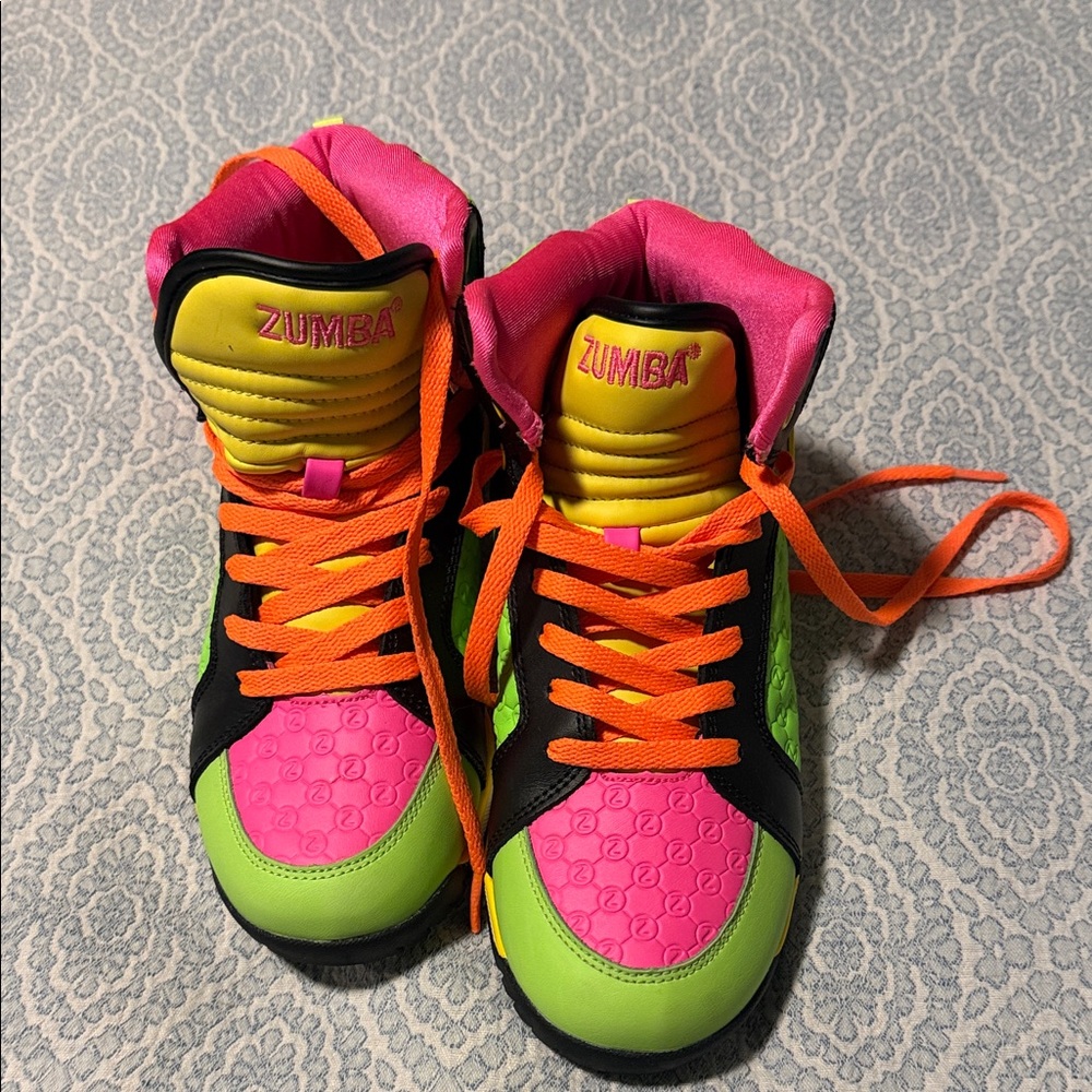 Zumba Fitness High-Tops in Neon Pink, Green, and Yellow